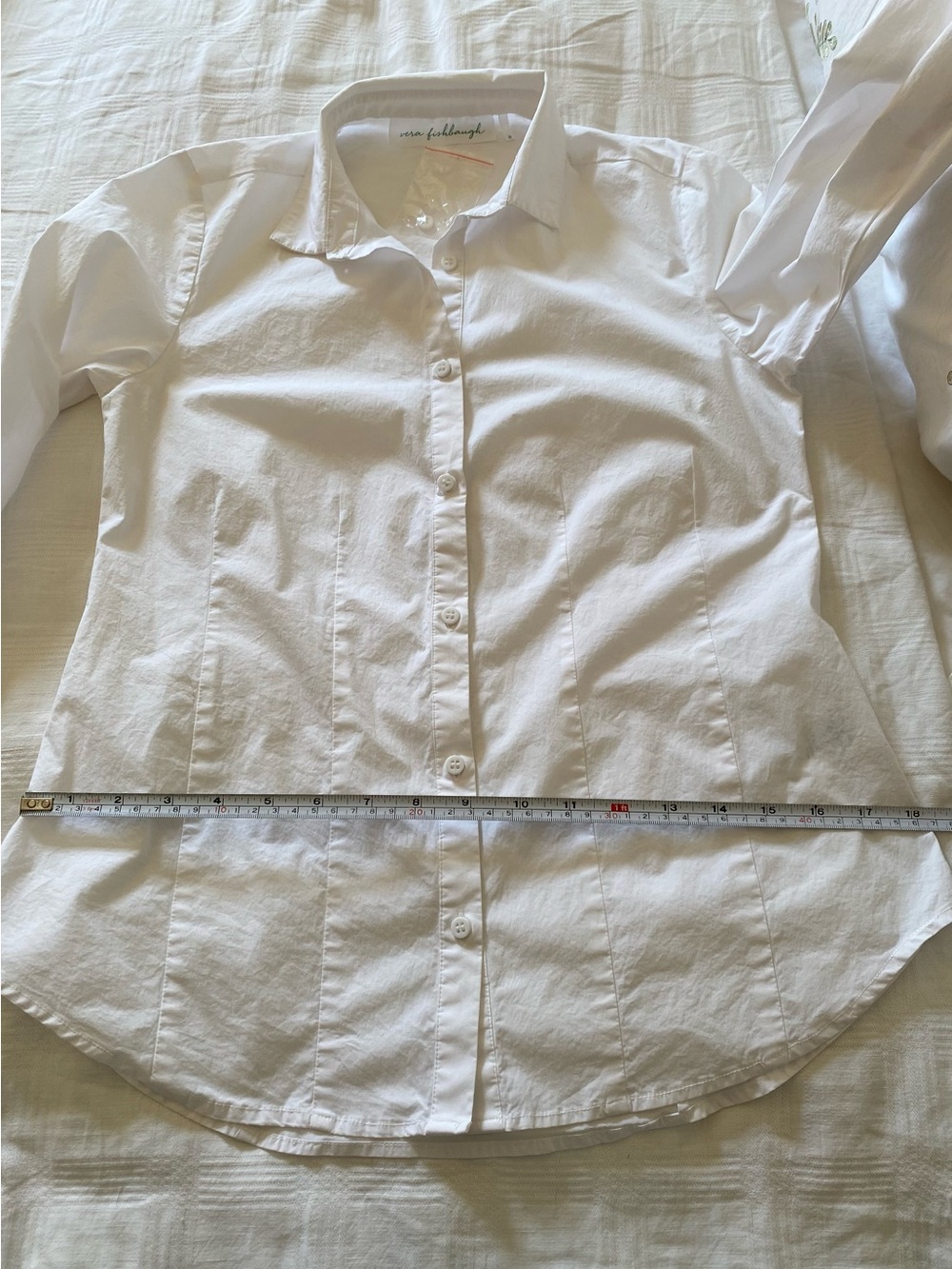 Vera Fishbaugh White Fitted Shirt 97% Cotton - Picture 9 of 12